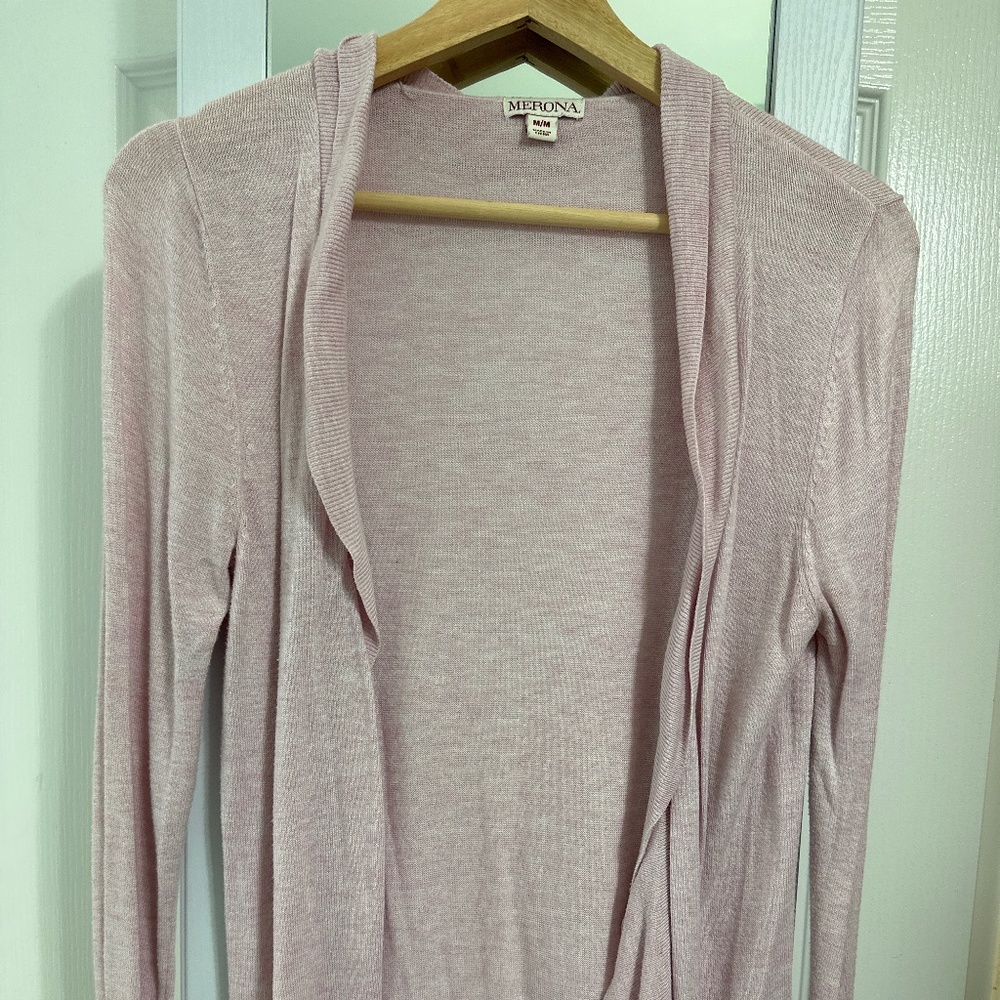 Merona pink long sleeve cardigan lightweight sweater